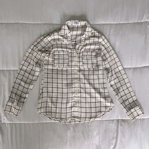 EXPRESS Windowpane Portofino Blouse XS